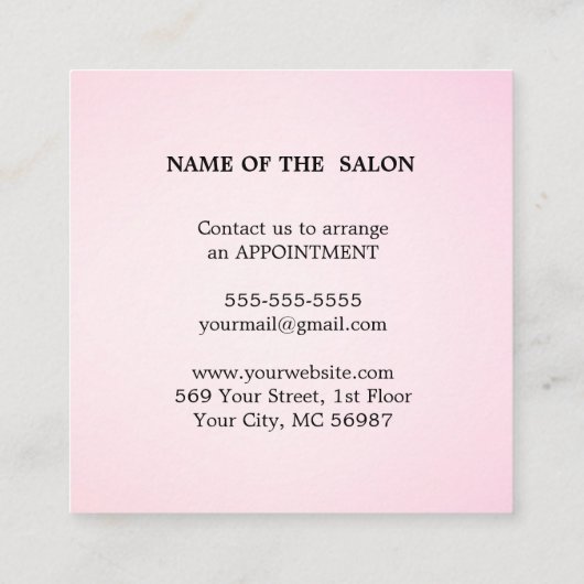 Moderne Eenvoudige Salon Korting Coupon (Achterkant)