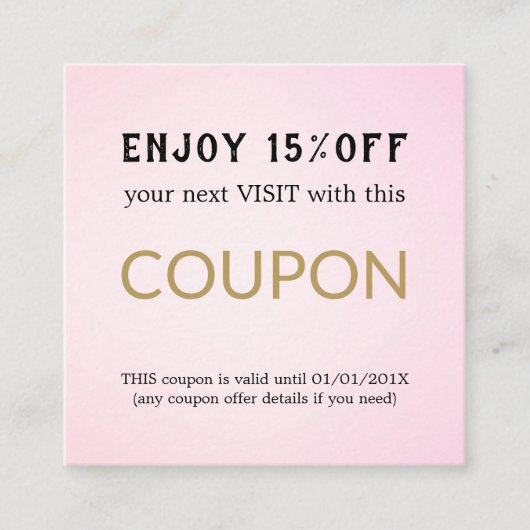 Moderne Eenvoudige Salon Korting Coupon (Voorkant)