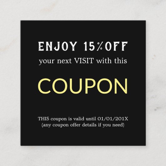 Moderne Eenvoudige Salon Korting Korting Coupon (Voorkant)