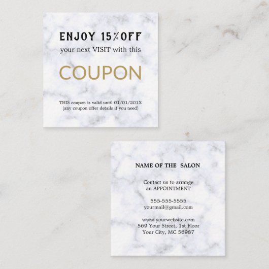 Moderne Eenvoudige Salon Korting Korting Coupon (Voorkant / Achterkant)