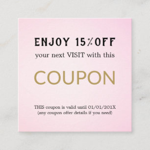 Moderne Eenvoudige Salon Korting Korting Coupon