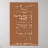 Moderne Eenvoudige Salon Prijslijst Poster (Voorkant)