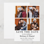Moderne Eenvoudige Save The Date 4 Foto Kaart (Voorkant / Achterkant)