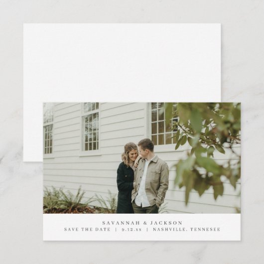 Moderne Eenvoudige Save the Date Kaart (Voorkant / Achterkant)