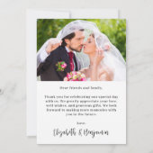 Moderne Eenvoudige Schattigee Chic Custom Photo We Bedankkaart (Achterkant)