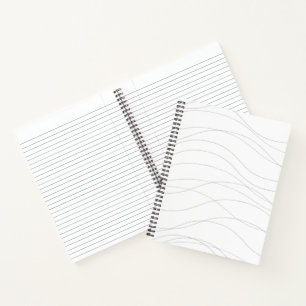 Moderne, eenvoudige, schitterende, elegante golven notitieboek