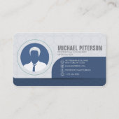 Moderne, eenvoudige, schone blauw visitekaartje (Achterkant)