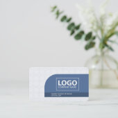 Moderne, eenvoudige, schone blauw visitekaartje (Staand voorkant)