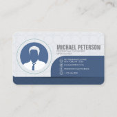 Moderne, eenvoudige, schone blauw visitekaartje (Achterkant)