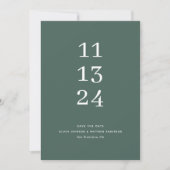 Moderne eenvoudige schone salie groen minimalistis save the date (Voorkant)