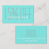 moderne, eenvoudige schoonheidssalon Aqua blue Tur Kortingskaartje (Voorkant / Achterkant)