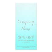 moderne, eenvoudige schoonheidssalon Aqua blue Tur Reclamekaart (Voorkant)