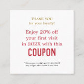 Moderne Eenvoudige Schoonheidssalon Bedankt Coupon (Voorkant)