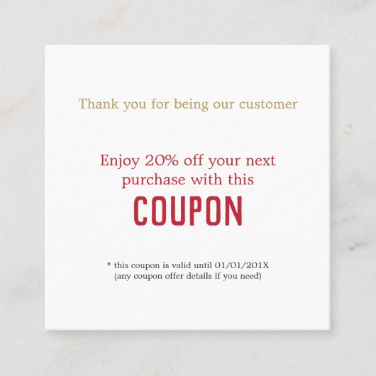 Moderne eenvoudige schoonheidssalon bedankt Coupon (Voorkant)