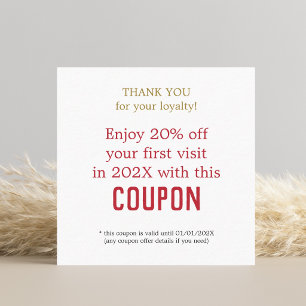 Moderne eenvoudige schoonheidssalon bedankt Coupon