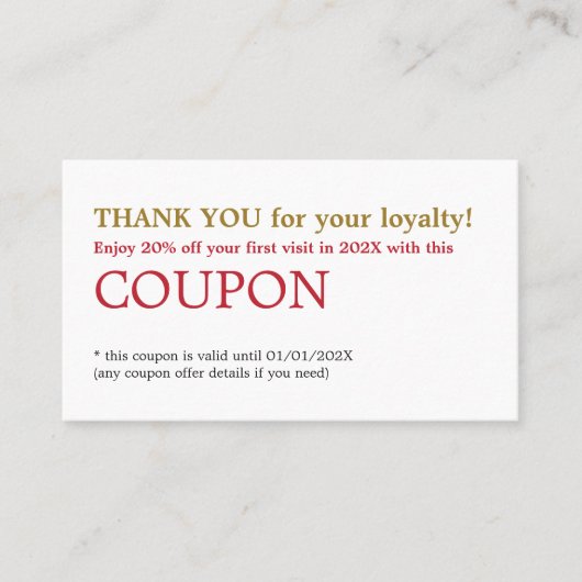 Moderne eenvoudige schoonheidssalon bedankt Coupon (Voorkant)