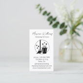 Moderne eenvoudige schoonmaakdiensten logo White Visitekaartje (Staand voorkant)