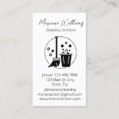 Moderne eenvoudige schoonmaakdiensten logo White Visitekaartje (Voorkant)