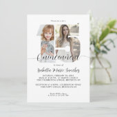 Moderne Eenvoudige Script 15 Quinceanera Foto Verj Kaart (Staand voorkant)