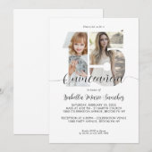 Moderne Eenvoudige Script 15 Quinceanera Foto Verj Kaart (Voorkant / Achterkant)