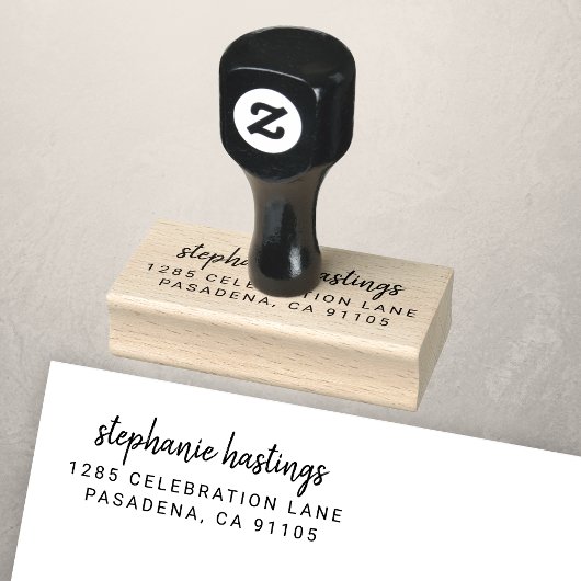 Moderne Eenvoudige Script 40e Verjaardag Retouradr Rubberstempel