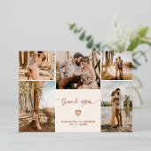 Moderne eenvoudige script 5 foto's bedanken je bru folie uitnodiging (Staand Voorkant)