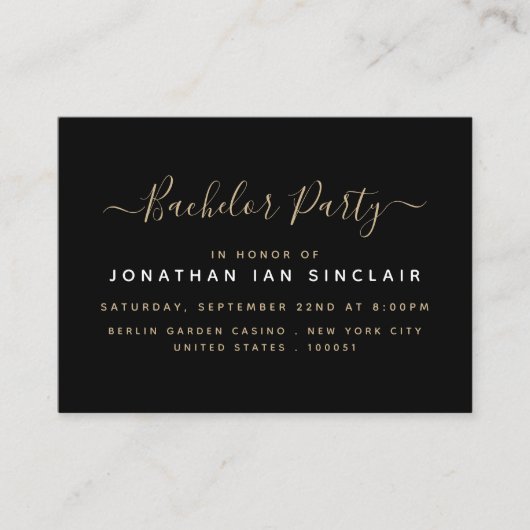 Moderne Eenvoudige Script Bachelor Party Ticket no (Voorkant)