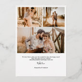 Moderne eenvoudige script chic 6 foto's engagement folie uitnodiging (Achterkant)