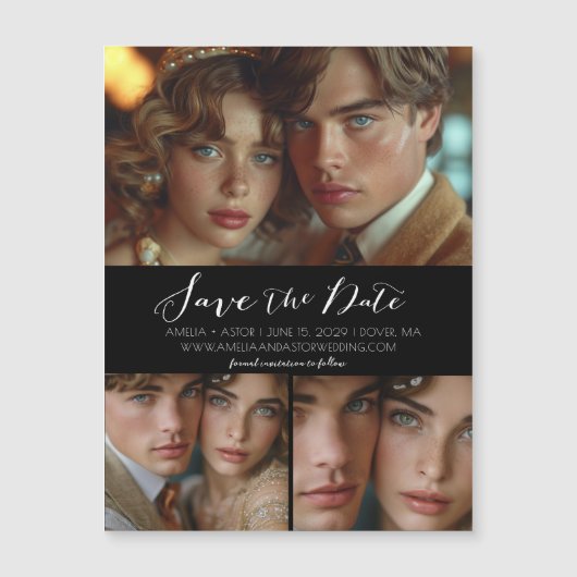 Moderne Eenvoudige Script Collage Sla de datummagn (Voorkant)