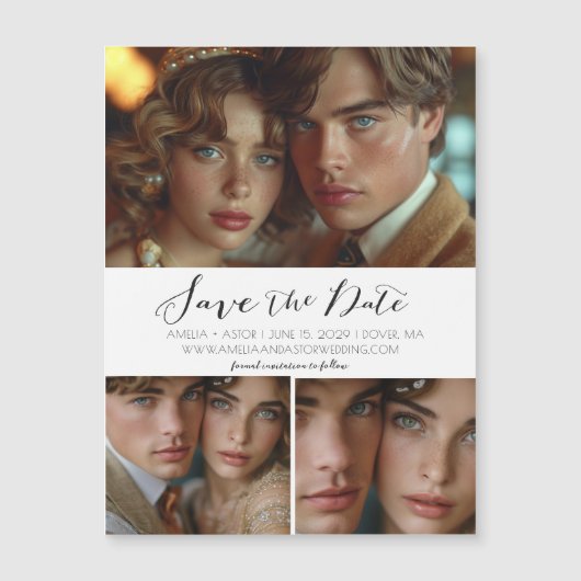 Moderne Eenvoudige Script Collage Sla de datummagn (Voorkant)