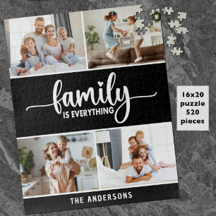 Moderne eenvoudige script familie foto legpuzzel