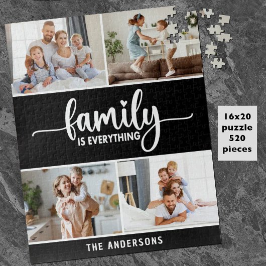 Moderne eenvoudige script familie foto legpuzzel