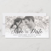 Moderne, eenvoudige script slaat de datumfotokaart save the date (Voorkant)
