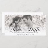 Moderne, eenvoudige script slaat de datumfotokaart save the date (Voorkant / Achterkant)