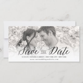 Moderne, eenvoudige script slaat de datumfotokaart save the date
