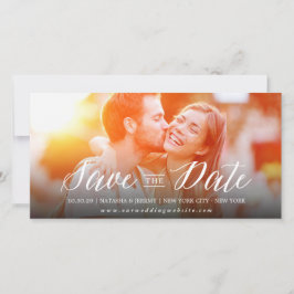 Moderne, eenvoudige script slaat de datumfotokaart save the date