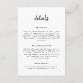 Moderne Eenvoudige Script Zwart-Wit Huwelijk Informatiekaartje (Voorkant)