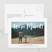 Moderne Eenvoudige scriptafbeelding Bewegende aank Briefkaart (Voorkant / Achterkant)