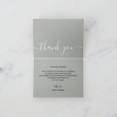 Moderne, eenvoudige scriptbruidfoto dan bedankkaart (Binnen)