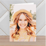 Moderne Eenvoudige scriptfoto 'verjaardag' Kaart<br><div class="desc">Design is modern en eenvoudig. Voeg een douanefoto van de verjaardagsberoemder toe en voeg zijn/haar naam toe,  voeg een douanebericht toe</div>