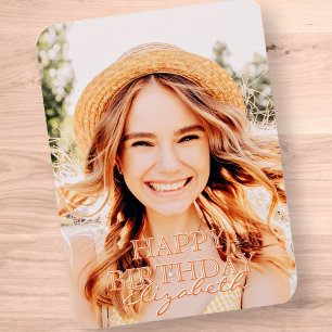 Moderne Eenvoudige scriptfoto 'verjaardag' Magneet