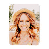 Moderne Eenvoudige scriptfoto 'verjaardag' Magneet (Verticaal)