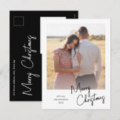 Moderne Eenvoudige scriptfoto voor prettig kerstfe Feestdagenkaart (Voorkant / Achterkant)