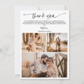 Moderne eenvoudige scripthartstocht 6 foto's bruil bedankkaart (Achterkant)