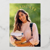Moderne Eenvoudige Scriptie Foto Afstuderen Folie Uitnodiging (Voorkant)