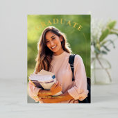 Moderne Eenvoudige Scriptie Foto Afstuderen Folie Uitnodiging (Staand Voorkant)