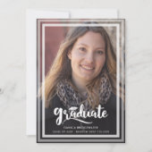 Moderne Eenvoudige Scriptie Twee Foto's Afstuderen Aankondiging (Voorkant)