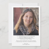 Moderne Eenvoudige Scriptie Twee Foto's Afstuderen Aankondiging (Achterkant)