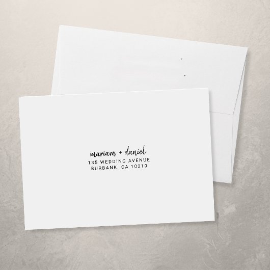 Moderne eenvoudige scriptnamen Bruiloft retouradre Rubberstempel