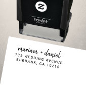 Moderne eenvoudige scriptnamen Bruiloft retouradre Zelfinktende Stempel